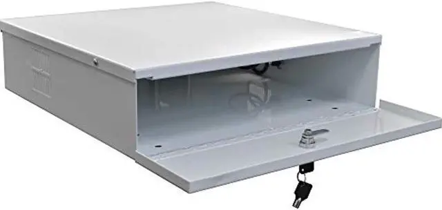 Alt view image 6 of 6 - Heavy Duty 18" x 18" x 5" DVR Security Lock Box with Fan for CCTV Systems, White