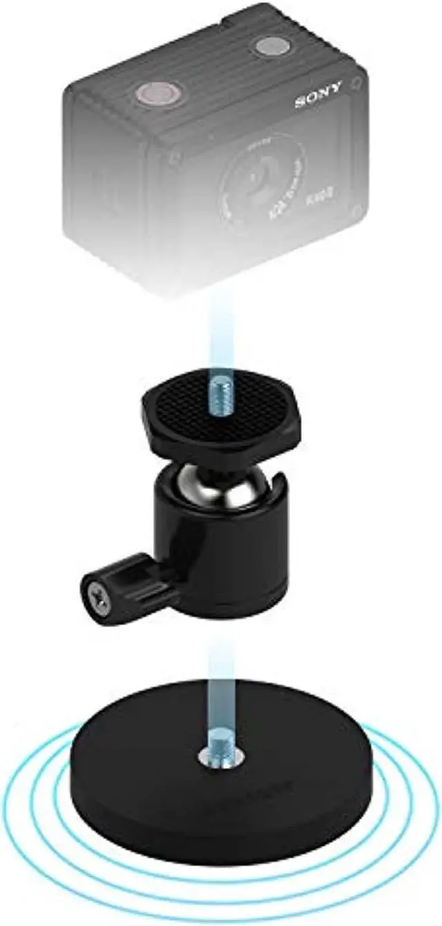 Alt view image 7 of 8 - SABRENT Rubber-Coated Magnetic Mount for Action Cam and Small Cameras (CS-MG66)