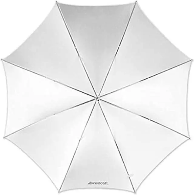 Alt view image 11 of 18 - Westcott 43" Optical White Satin Collapsible Umbrella