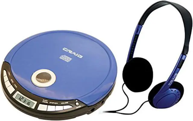 Alt view image 4 of 4 - Craig Electronics CD2808BL Craig Cd2808bl Blue Personal Cd Player With Headphone