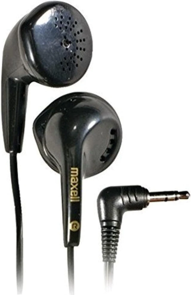 Main image of maxell 190560 lightweight extended use anisotropic ferrite magnet driver dynamic sound reproduction stereo ear bud - black (value)