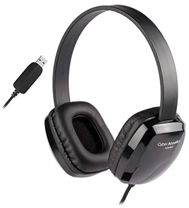 Alt view image 4 of 13 - Cyber Acoustics Stereo Headphones Black ACM-6005