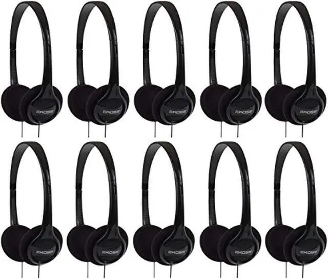 Alt view image 8 of 9 - Koss KPH7 Lightweight Portable On-Ear Headphones (Black, 10 Pack)