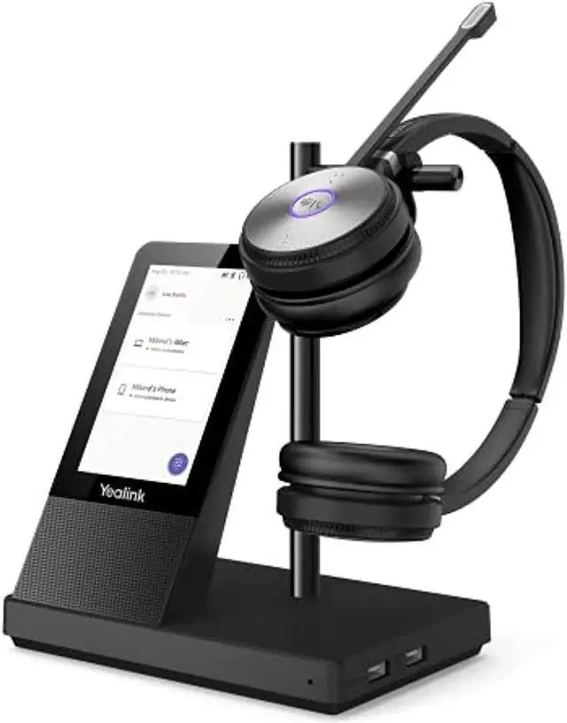 Main image of yealink wh66 dual teams wireless noise canceling headset - this workstation works with usb enabled computers, deskphones and softphones and can connect to cell phones with bluetooth connectivity