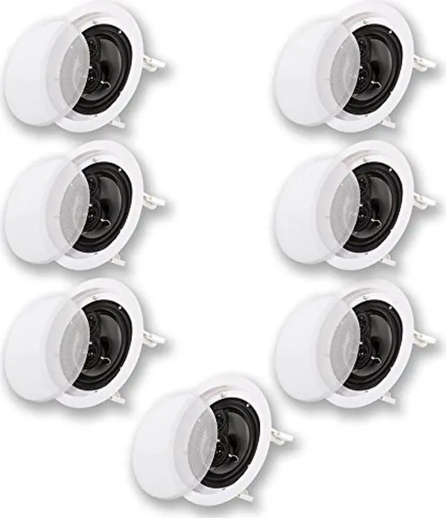 Alt view image 5 of 8 - Acoustic Audio CS-IC83 In Ceiling 8" Home Theater 7 Speaker Set 3 Way Flush Mount