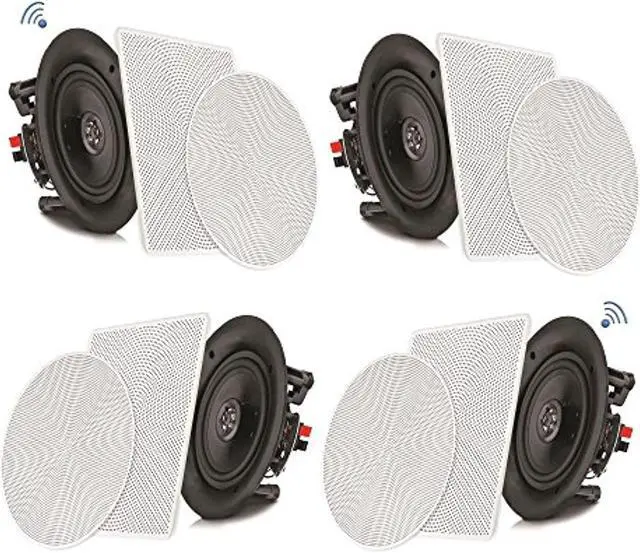 Alt view image 8 of 8 - Pyle Audio 8 Inch 2 Way 250W Flush Mount Bluetooth Ceiling Wall Speakers, 4 Pack