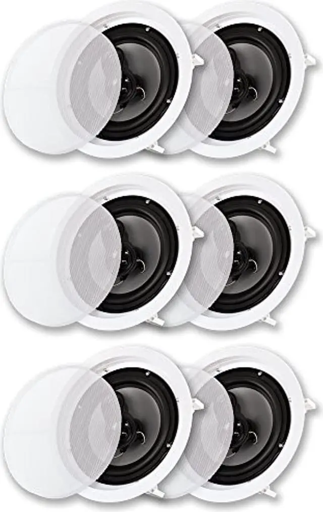 Alt view image 5 of 8 - Acoustic Audio CS-IC83 In Ceiling Wall 8" Speaker 3 Pair Pack 3 Way Home Theater Flush Mount