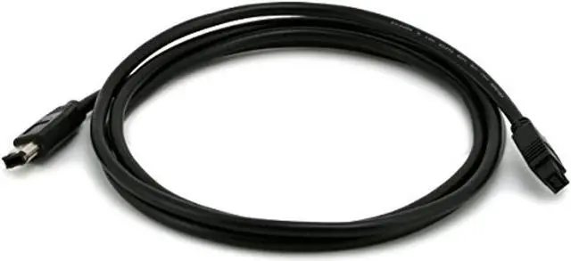 Alt view image 4 of 4 - Monoprice Firewire Cable - 6 Feet - Black | 9-pin to 6-pin Bilingual, USB 2.0 A Male to B Male 24AWG, Gold Plated