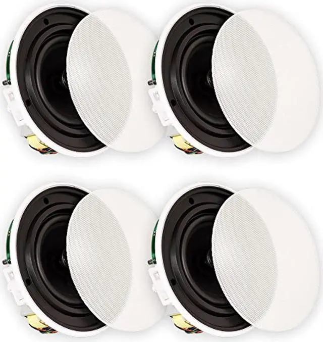 Alt view image 6 of 6 - Theater Solutions TSQ670 Flush Mount 70 Volt Speakers with 6.5" Woofers In Ceiling 2 Pair Pack