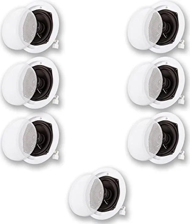 Alt view image 8 of 9 - Acoustic Audio R191 In Ceiling / In Wall 7 Speaker Set 2 Way Home Theater Flush Mount