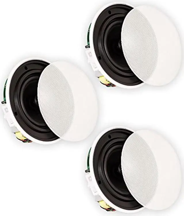 Alt view image 6 of 6 - Theater Solutions TSQ670 Flush Mount 70 Volt Speakers with 6.5" Woofers In Ceiling 3 Pack