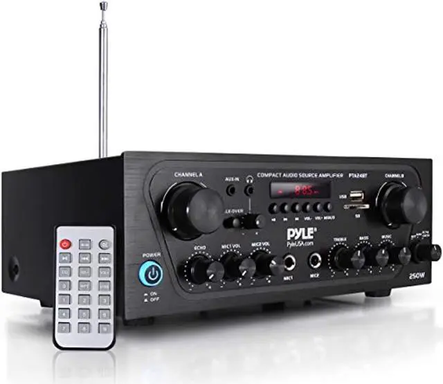 Alt view image 14 of 20 - Pyle PTA24BT 250W 2-Channel Compact Bluetooth Home Audio Amplifier with Stereo Receiver