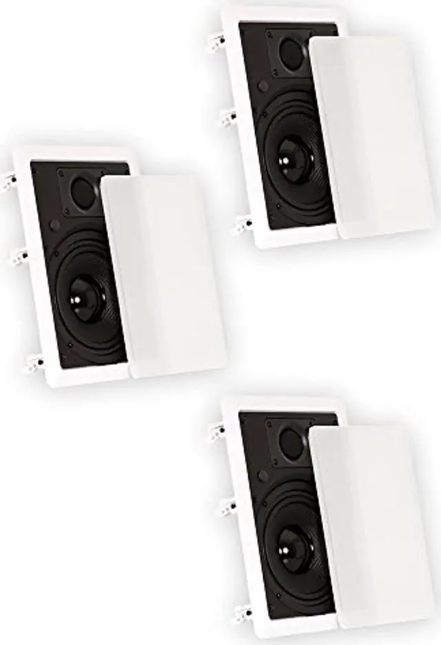 Alt view image 10 of 10 - Theater Solutions TS65W In Wall 6.5" Speakers Surround Sound Home Theater 3 Speaker Set