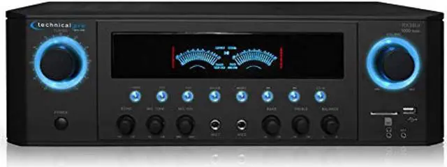 Alt view image 12 of 12 - New Technical Pro 1000W Professional Audio Receiver with USB/SD Card Input, MP3 (AUX), 2 Mic Inputs, IPod/ IPhone Compatible, Recorder, & Wireless Remote