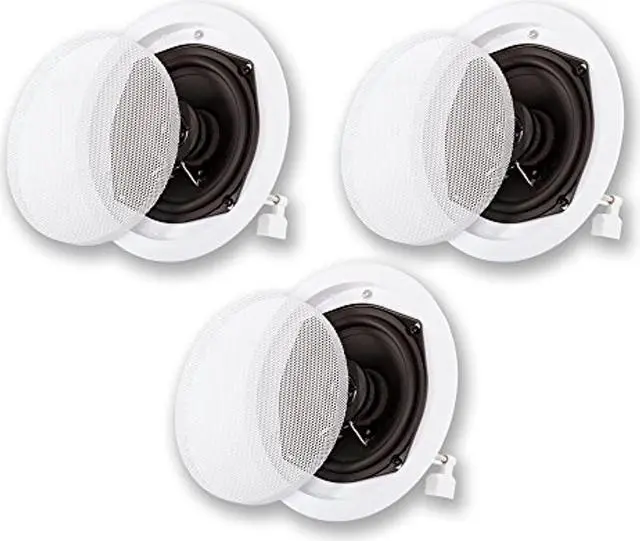 Alt view image 6 of 10 - Acoustic Audio R191 In Ceiling / In Wall 3 Speaker Set 2 Way Home Theater Flush Mount