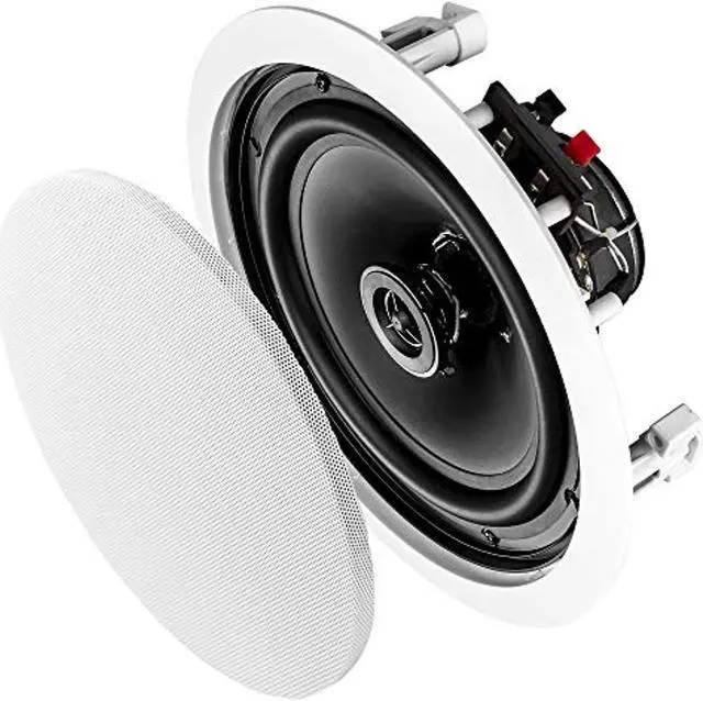 Main image of osd 8" in ceiling stereo speaker pair 140w 2-way, pivoting tweeter, paintable grille ice800