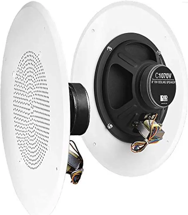 Alt view image 12 of 12 - OSD Audio C1070V 8-inch 70V Commercial In-Ceiling Speaker, White
