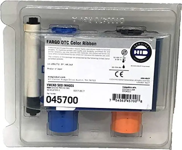 Main image of fargo 45700 color ribbon (ymcko), 500 images, dtc5500lmx