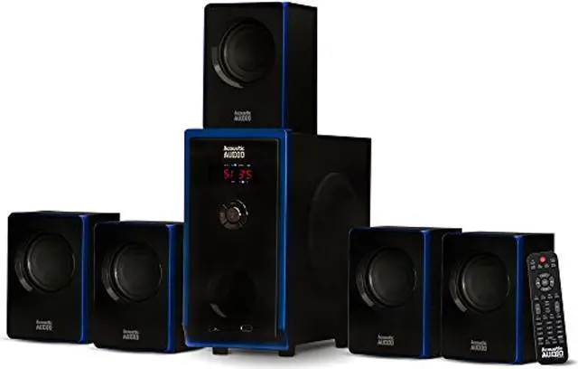Alt view image 8 of 8 - Acoustic Audio AA5102 Bluetooth Powered 5.1 Speaker System Home Theater Surround Sound