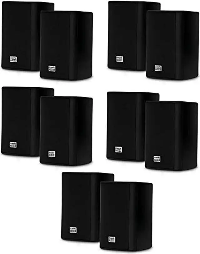 Alt view image 7 of 7 - Acoustic Audio AA351B Indoor Outdoor 2 Way Black Speakers 2500 Watt 5 Pair Pack AA351B-5Pr