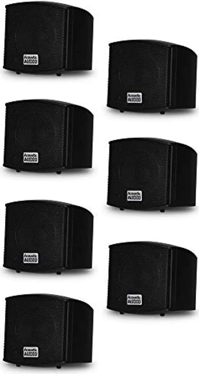 Alt view image 6 of 6 - Acoustic Audio AA321B Mountable Indoor Black Speakers 1400 Watts 7 Piece Set AA321B-7S
