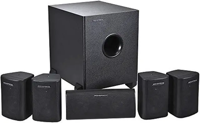 Alt view image 9 of 17 - Monoprice 5.1 Channel Home Theater Satellite Speakers And Subwoofer - Black