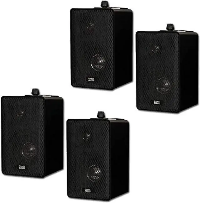 Alt view image 8 of 8 - Acoustic Audio 251B Indoor Outdoor 3 Way Speakers 800 Watt Black 2 Pair Pack 251B-2Pr