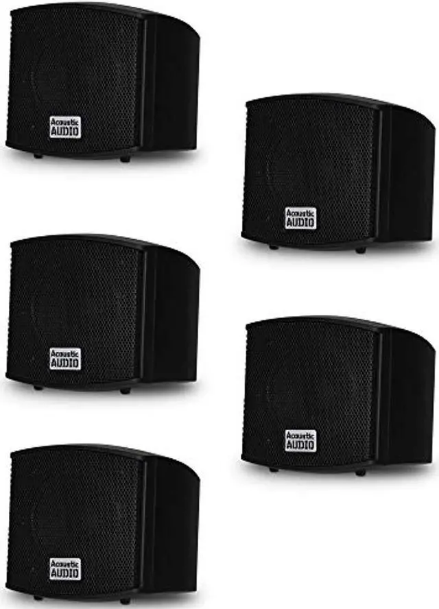Alt view image 6 of 6 - Acoustic Audio AA321B Mountable Indoor Black Speakers 1000 Watts 5 Piece Set AA321B-5S