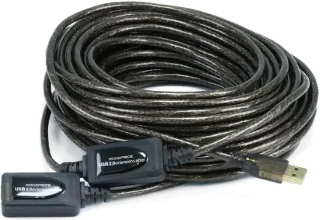 Alt view image 2 of 11 - Monoprice 65ft 20M USB 2.0 A Male to A Female Active Extension / Repeater Cable use with PlayStation, Xbox, Kinenct, Oculus VR, USB Flash Drive