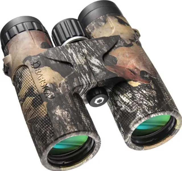 Alt view image 5 of 14 - BARSKA AB11848 BARSKA 12X42 WP BLACKHAWK GREEN LENS BINOCULARS IN MOSSY OAK