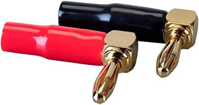 Alt view image 6 of 7 - Monoprice 2 Pair Right Angle 24k Gold Plated Banana Speaker Wire Cable Screw Plug Connectors