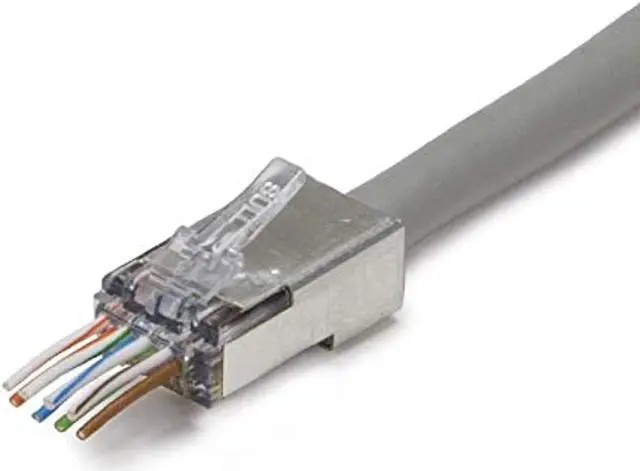 Alt view image 2 of 2 - Platinum Tools - 202050J - Tools ezEX44 10G RJ45 Shielded Connector w/ Int. Ground for Conductor OD Range .039in - .044in - 25pk