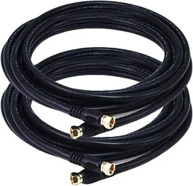 Alt view image 3 of 3 - iMBPrice - (2-Pack) RG6 Coaxial Patch Cable (12 Feet) with F-Type Screw-on Connectors in Black