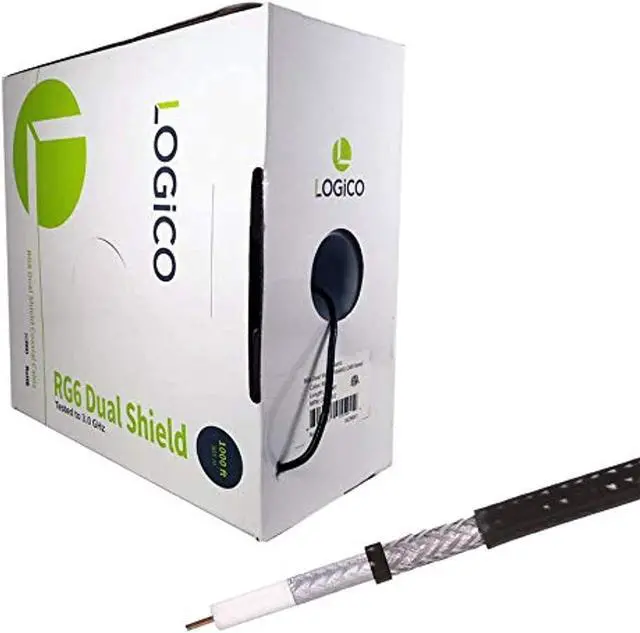 Alt view image 5 of 5 - RG6 Coaxial Cable CCS 18AWG Dual Shield Coax 1000ft TV Antenna Satellite Black