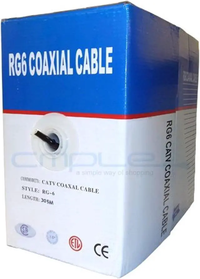 Alt view image 5 of 6 - RG6 Standard Shield Cable - 1000 Feet Black
