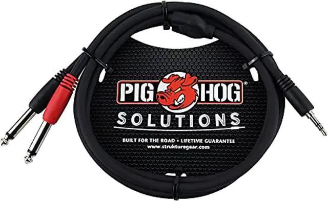 Main image of Pig Hog 10' 3.5mm Stereo to Dual 1/4" Mono (Male) Breakout Cable #PB-S3410