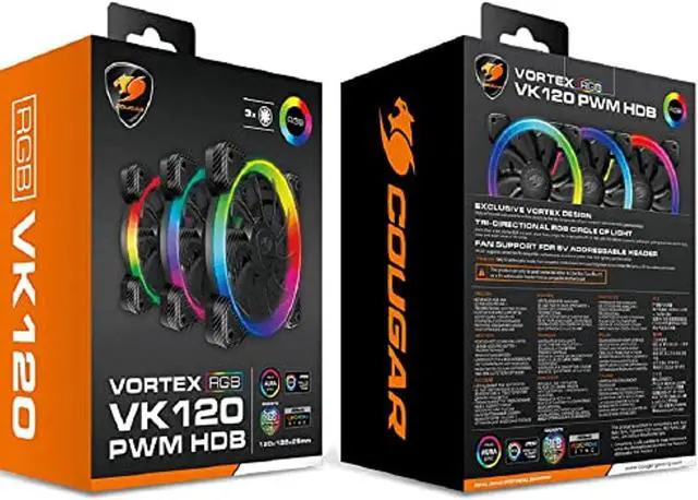 Alt view image 5 of 6 - COUGAR VORTEX ARGB VK 120 PWM HDB (THREE FAN)