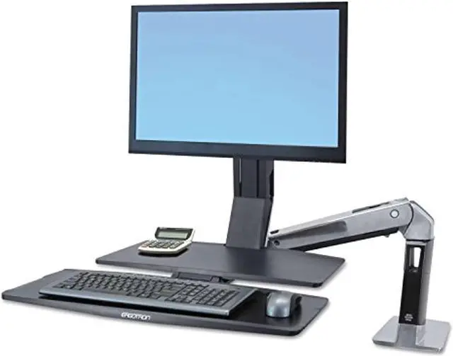 Alt view image 8 of 12 - Workfit-A Sit-Stand Workstation W/worksurface+, Lcd Ld Monitor, Aluminum/black