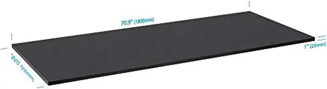 Alt view image 6 of 6 - Monoprice Table Top 6 Feet Wide - Black Custom Sized for Sit-Stand Height Adjustable Riser Desk - Workstream Collection
