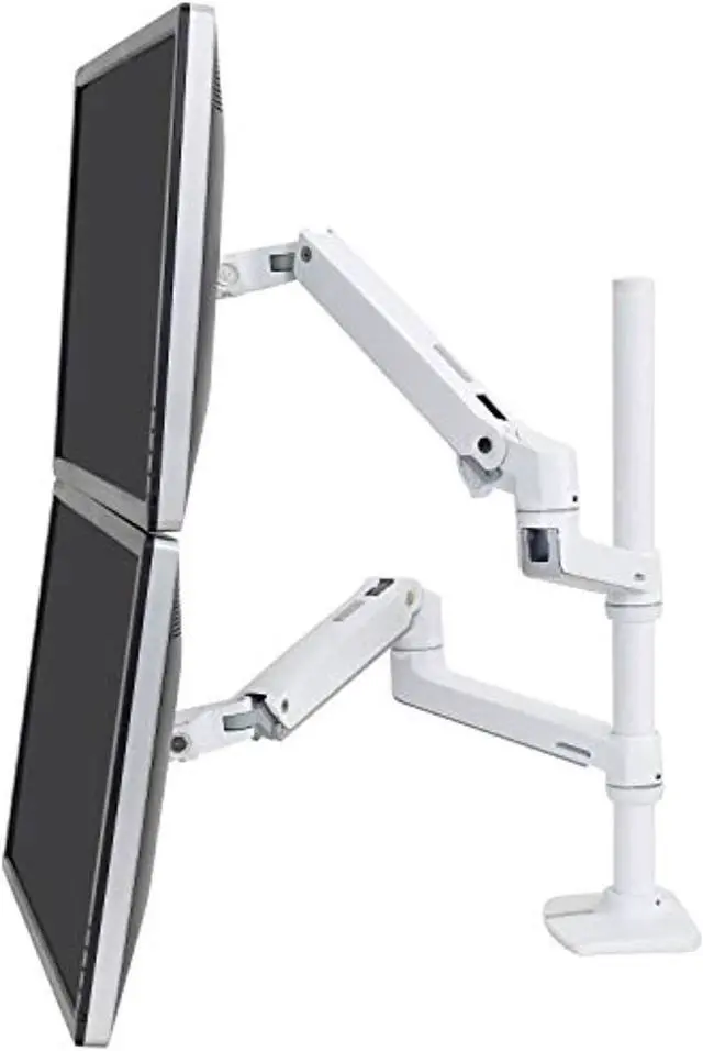 Alt view image 10 of 20 - LX DUAL STACKING ARM, TALL POLE, BRIGHT WHITE, GRAY ACCENTS