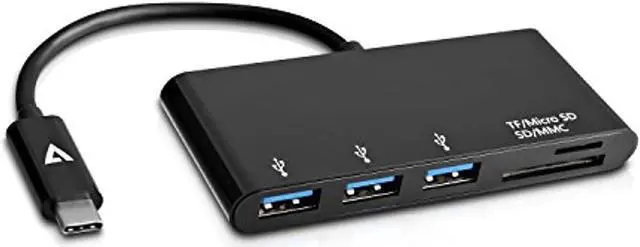 Alt view image 6 of 7 - V7 V7UC3U-HUB-BLK-1N Usb-C To 5In1 Hub Black 3X Usb 3.1Xsd 1Xmicro Sd
