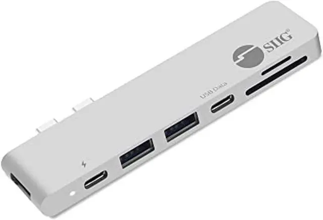 Alt view image 12 of 20 - SIIG Thunderbolt 3 USB-C Hub HDMI with Card Reader & PD Adapter - Silver