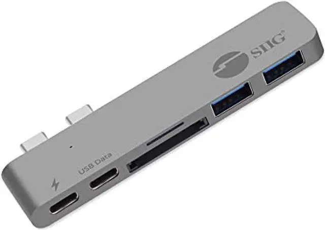 Alt view image 15 of 20 - SIIG Thunderbolt 3 USB-C Hub with Card Reader & PD Adapter - Space Gray