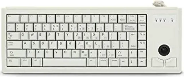 Alt view image 5 of 8 - Gray 83 Key Compact PS/2 Keyboard with Trackball