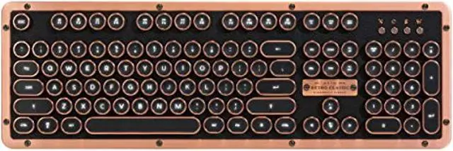 Alt view image 14 of 15 - azio retro classic bluetooth artisan luxury vintage backlit mechanical keyboard, black/copper mkretrolbt03us