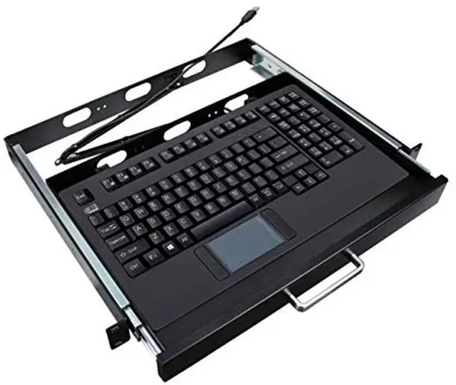 Alt view image 5 of 17 - ADESSO AKB-425UB-MRP Black 12 Function Keys USB Wired EasyTouchTouchpad Keyboard With Rackmount
