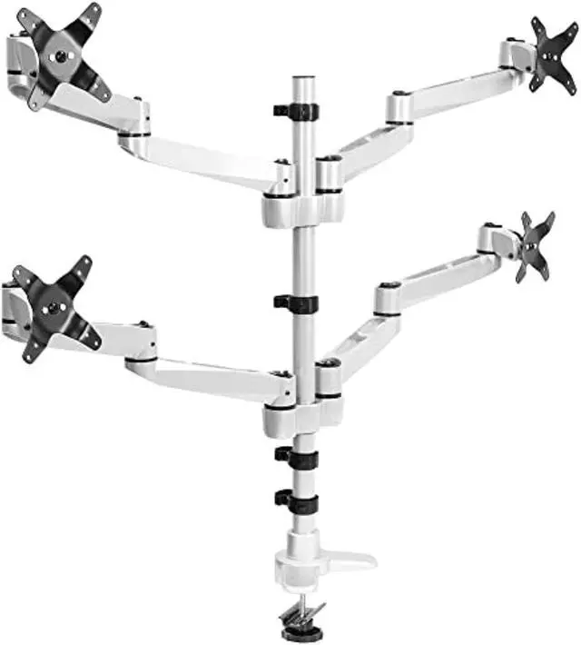 Alt view image 6 of 6 - Mount-It! Articulating Quad Monitor Desk Mount |  Fits 17-24 Inch Screens