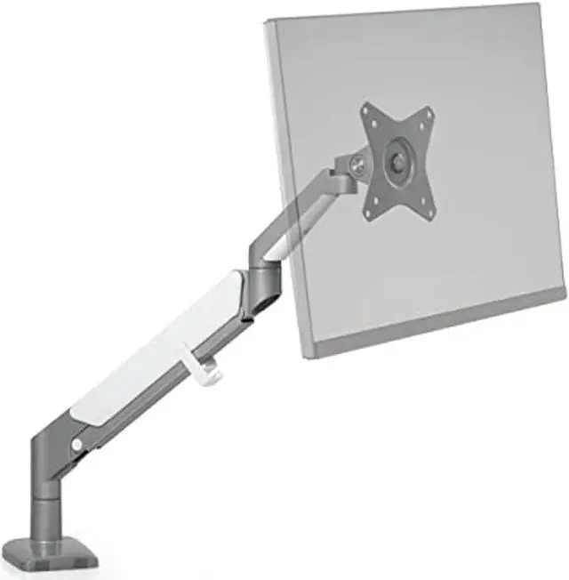 Main image of ergotech align-1 monitor arm, ergonomic and adjustable single monitor arm with c-clamp desk mount, vesa compatible, silver