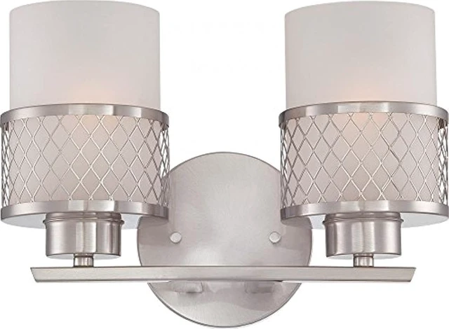 Alt view image 2 of 3 - nuvo 60/4682 two light vanity, pwt, nckl, b/s, slvr