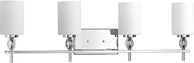 Alt view image 4 of 5 - Status Bath Vanity, 4-Light, Polished Chrome, Etched Linen Glass, 34"W (P2777-15 AJ8PY)